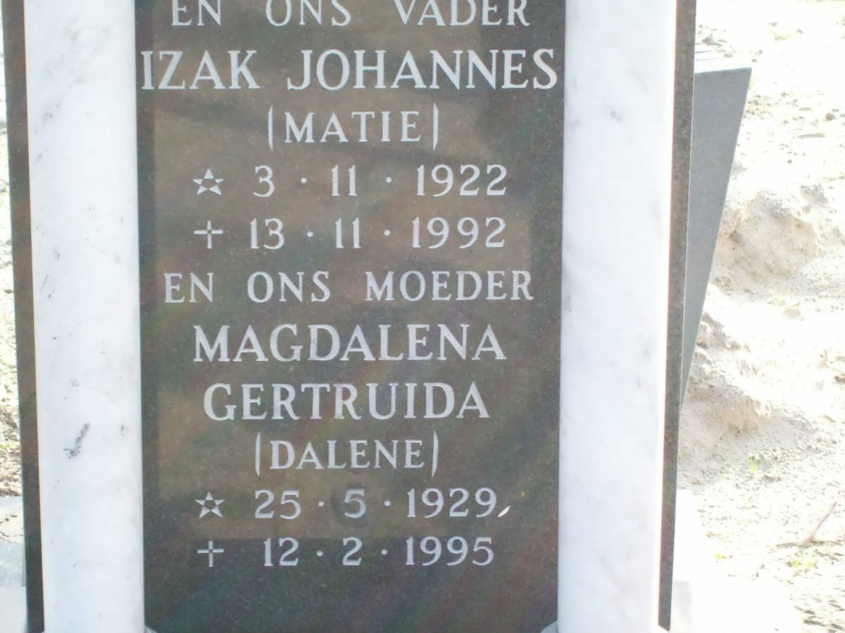 GELDERBLOM Izak Johannes 1922-1992 &amp; Magdalena Gertruida 1929-1995
