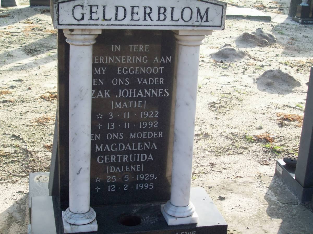 GELDERBLOM Izak Johannes 1922-1992 &amp; Magdalena Gertruida 1929-1995