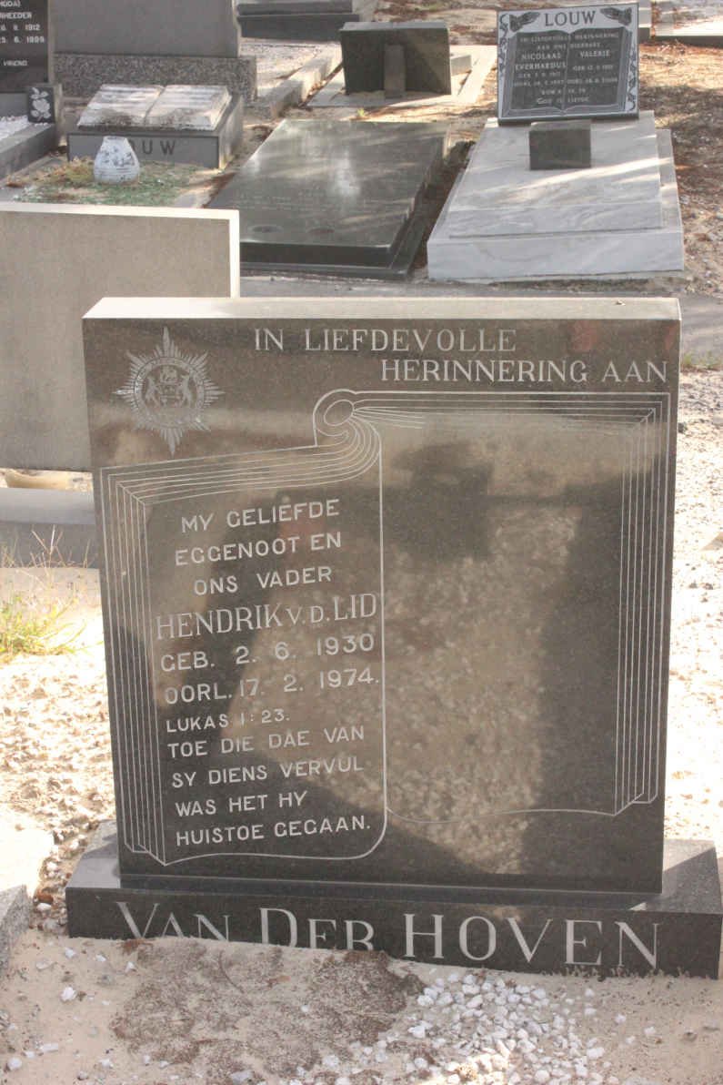 HOVEN Hendrik V.d. LID, van der 1930-1974