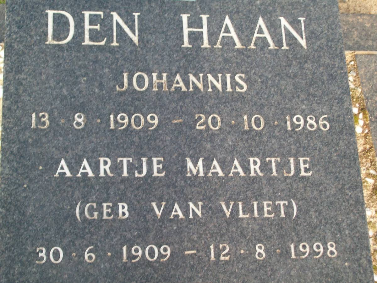 HAAN Johannes, den 1909-1986 &amp; Aartje Maartje VAN VLIET 1909-1998