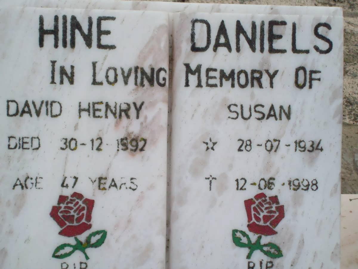 HINE David Henry -1992 :: DANIELS Susan 1934-1998
