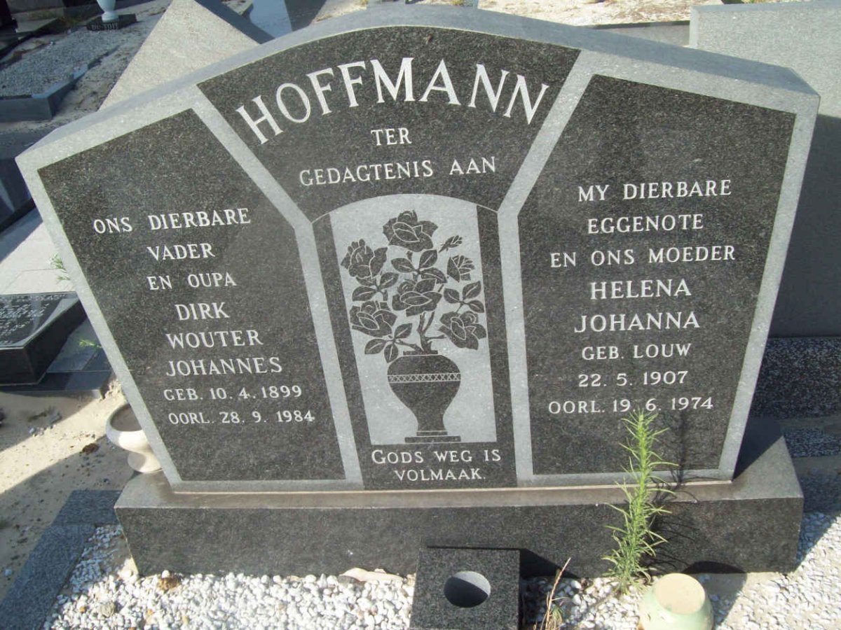 HOFFMANN Dirk Wouter Johannes 1899-1984 &amp; Helena Johanna LOUW 1907-1974