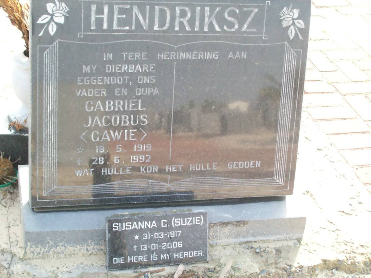HENDRIKSZ Gabriel Jacobus 1919-1992 &amp; Susanna G. 1917-2006