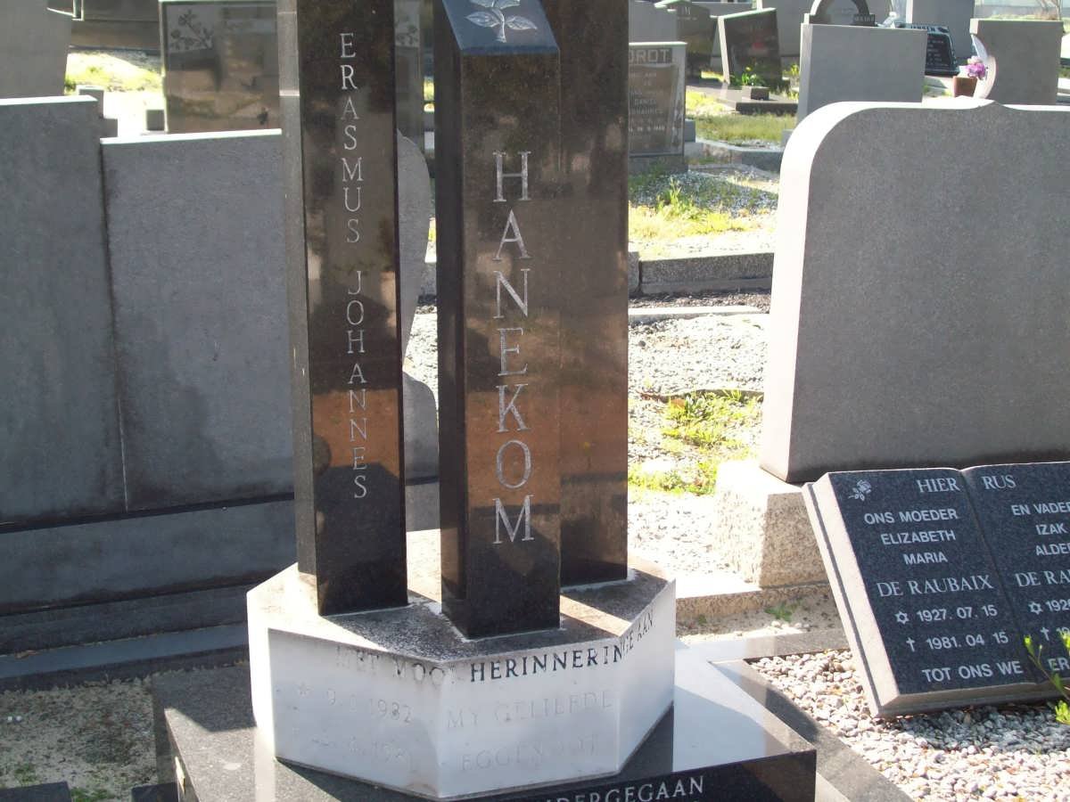 HANEKOM Erasmus Johannes 1932-1981