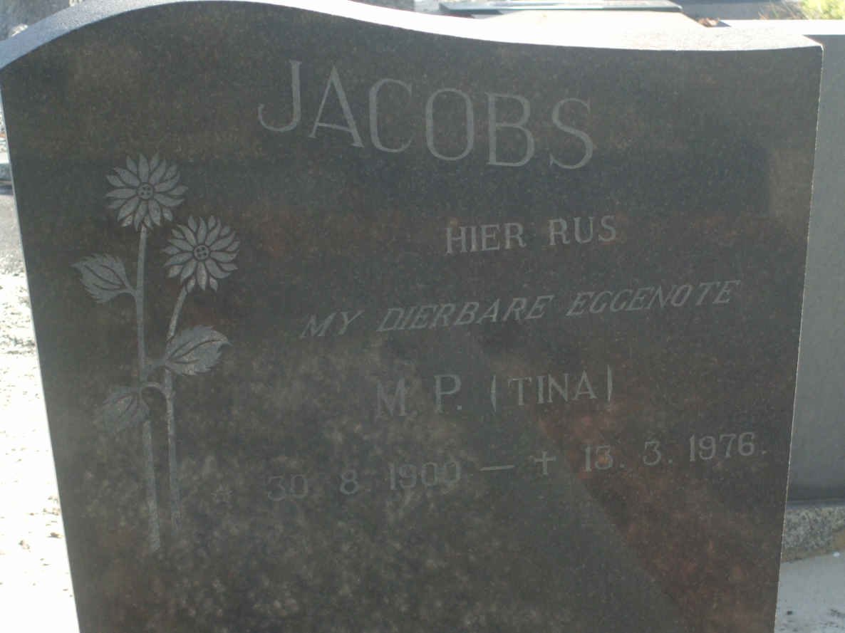 JACOBS M.P. 1900-1976