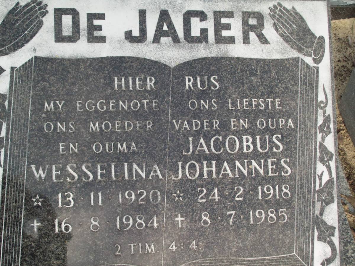 JAGER Jacobus Johannes, de 1918-1985 &amp; Wesselina 1920-1984