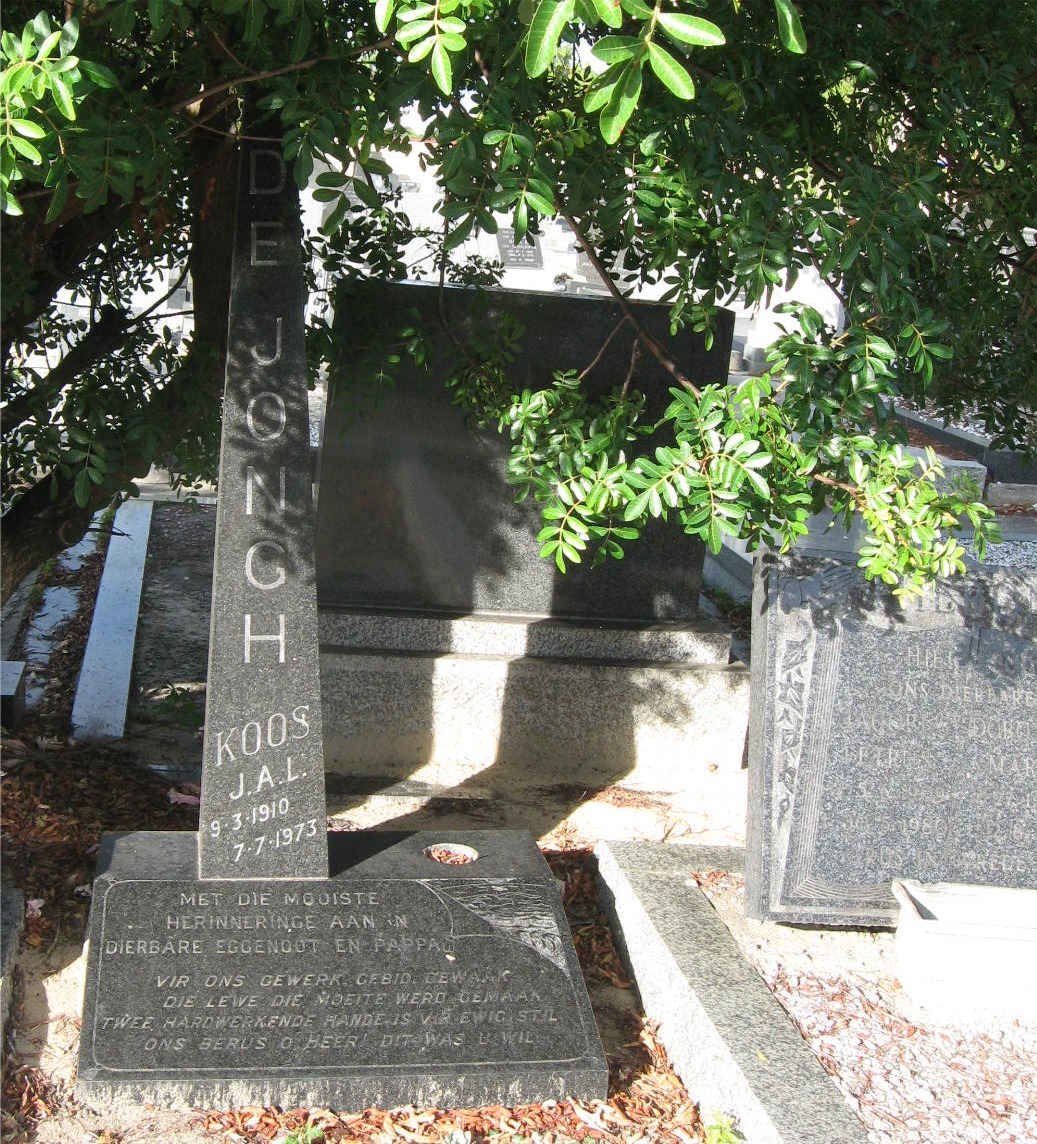 JONGH J.A.L., de 1910-1973