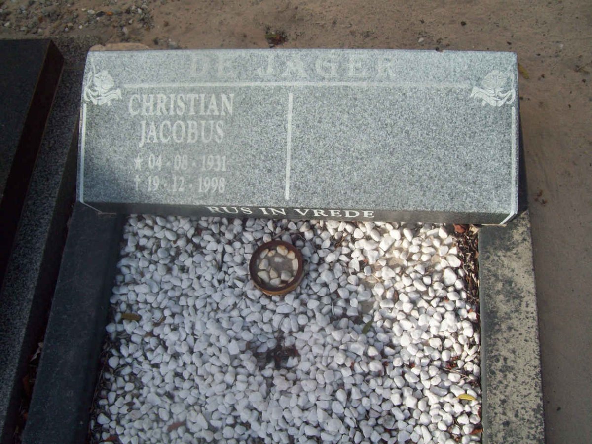 JAGER Christian Jacobus, de 1931-1998
