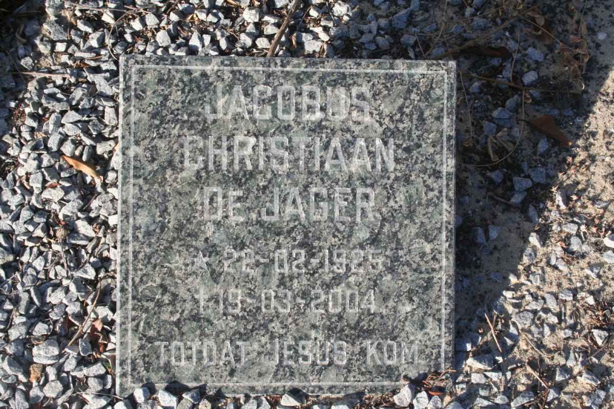 JAGER Jacobus Christiaan, de 1925-2004