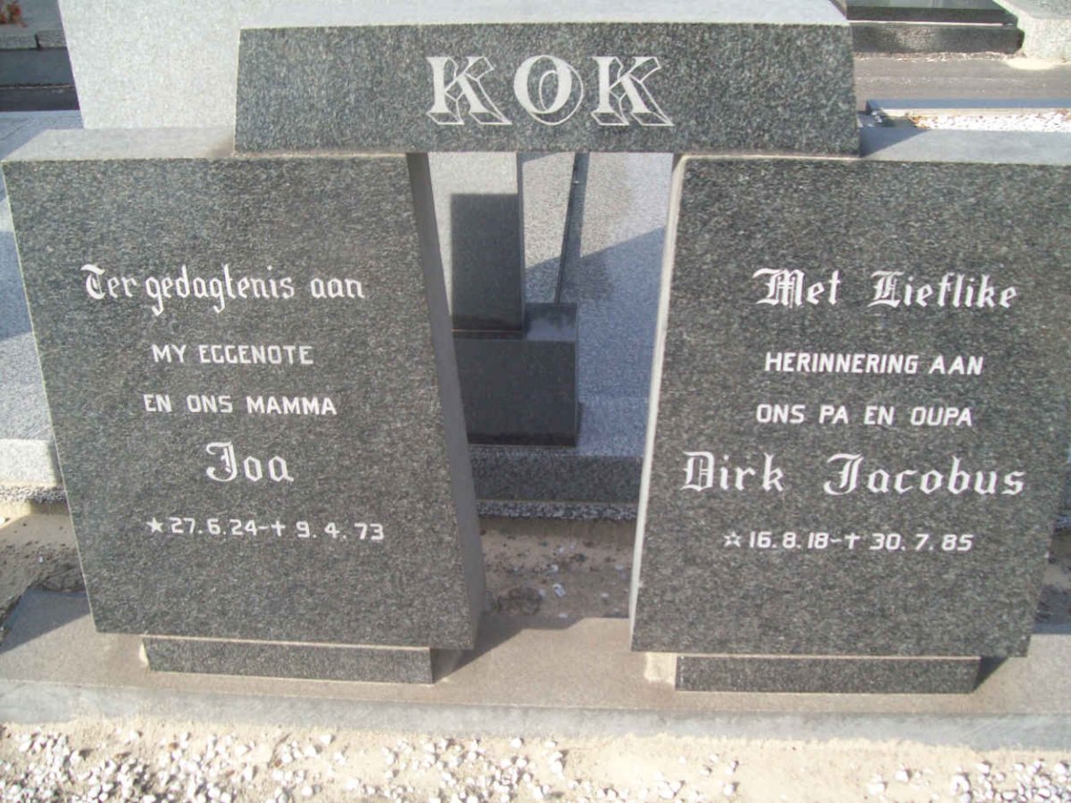 KOK Dirk Jacobus 1918-1985 &amp; Joa 1924-1973