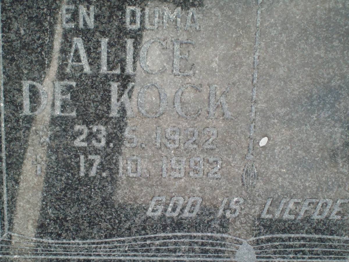 KOCK Alice, de 1922-1992