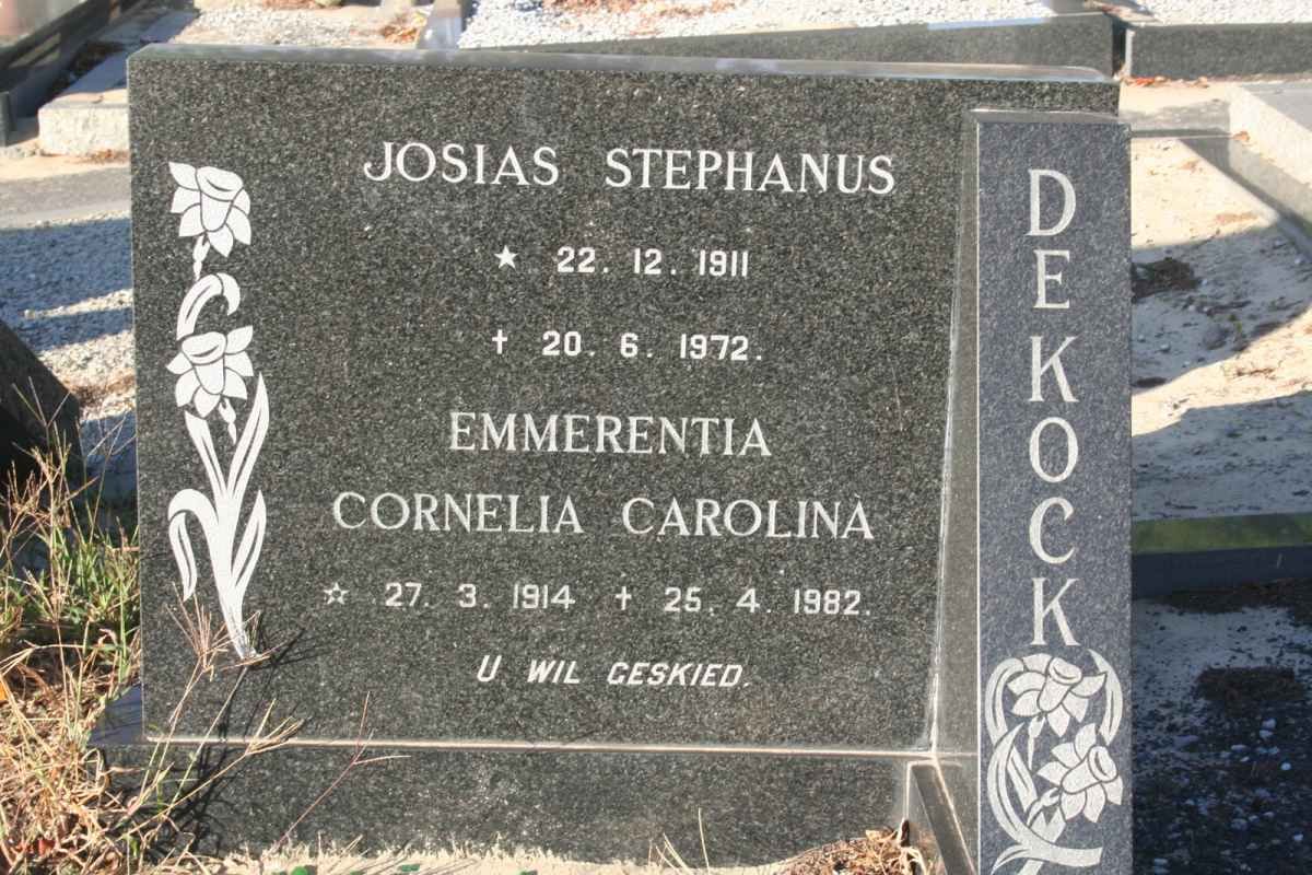 KOCK Josias Stephanus, de 1911-1972 &amp; Emmerentia Cornelia Carolina 1914-1982
