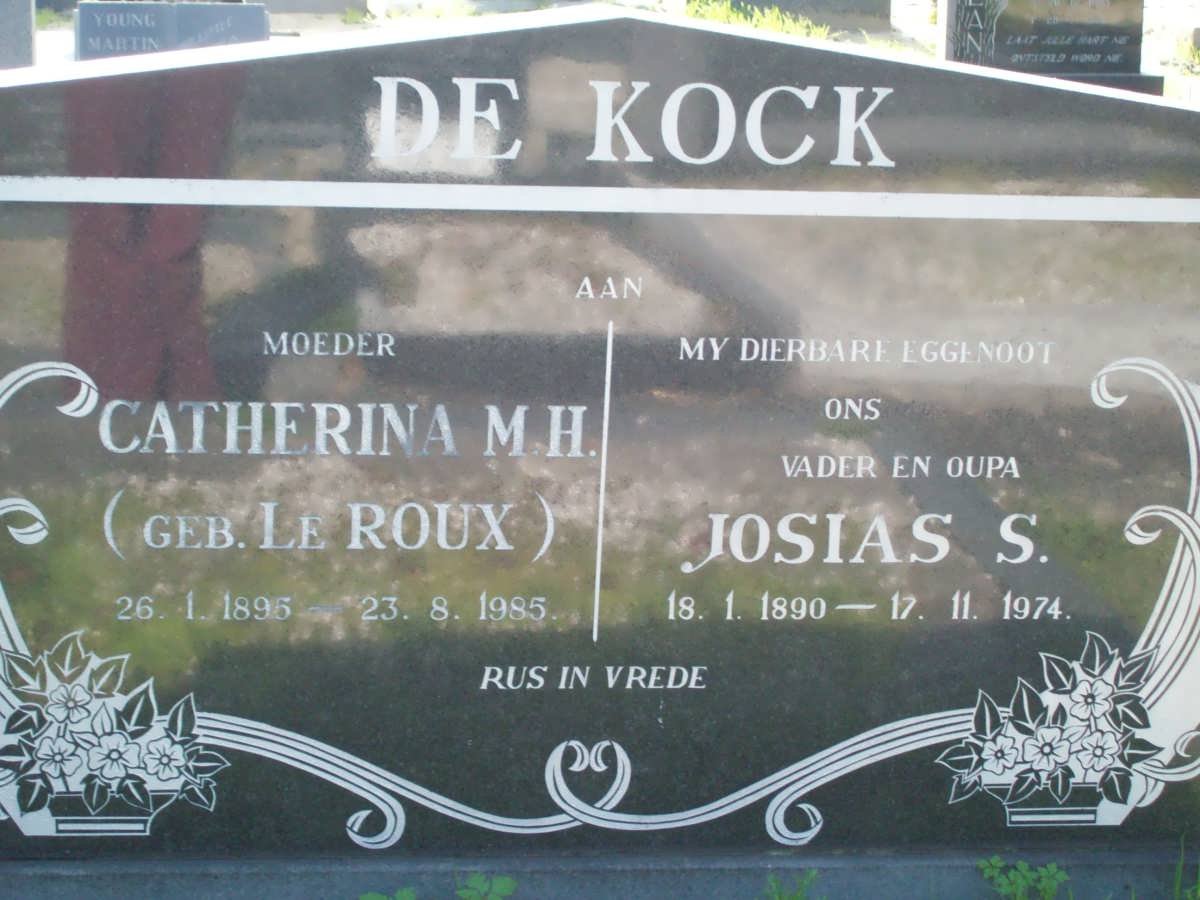 KOCK Josias S., de 1890-1974 &amp; Catherina M.H. LE ROUX 1895-1985
