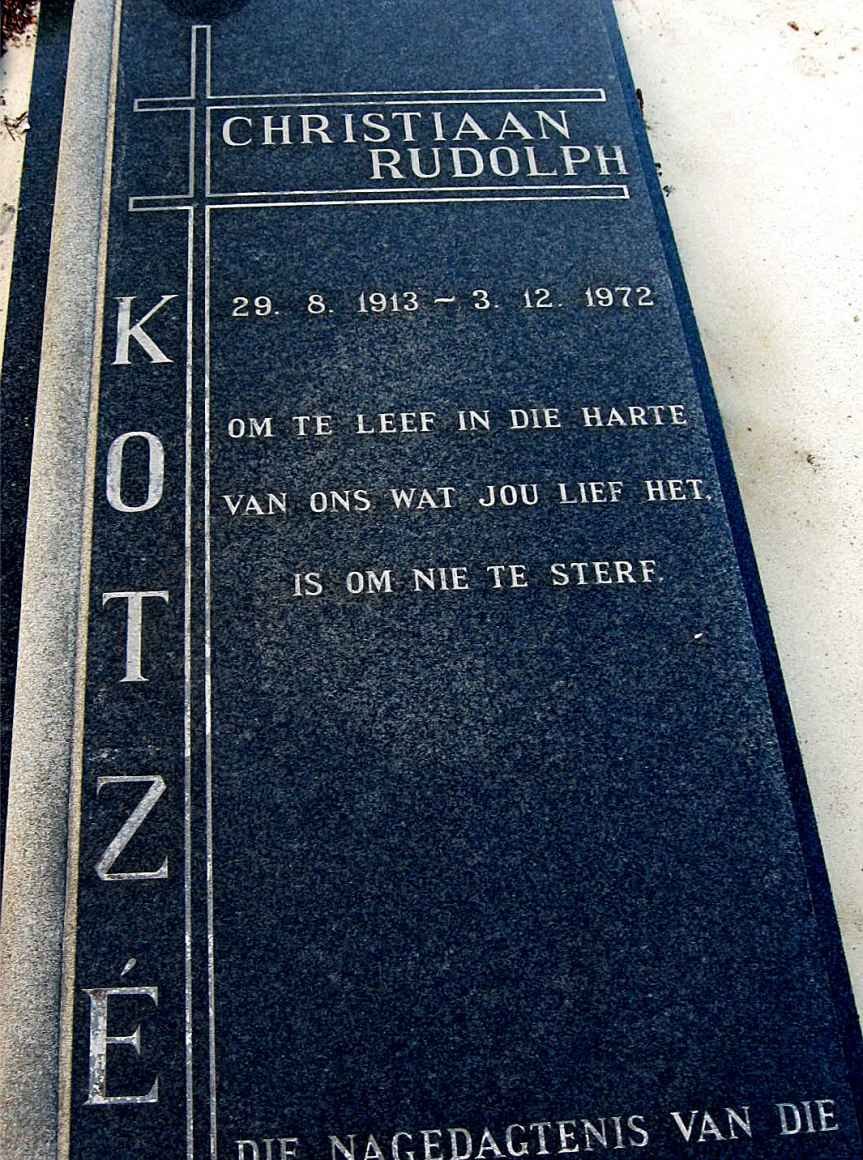 KOTZÉ Christiaan Rudolph 1913-1972
