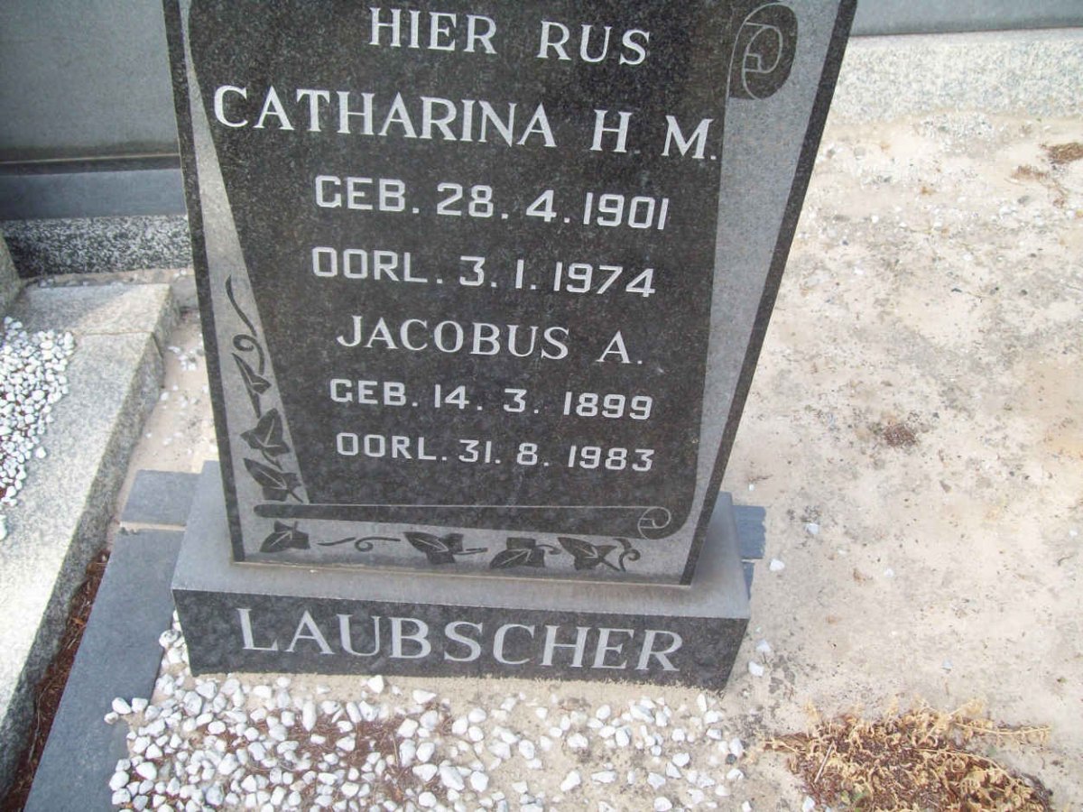 LAUBSCHER Jacobus A. 1899-1983 &amp; Catharina H.M. 1901-1974