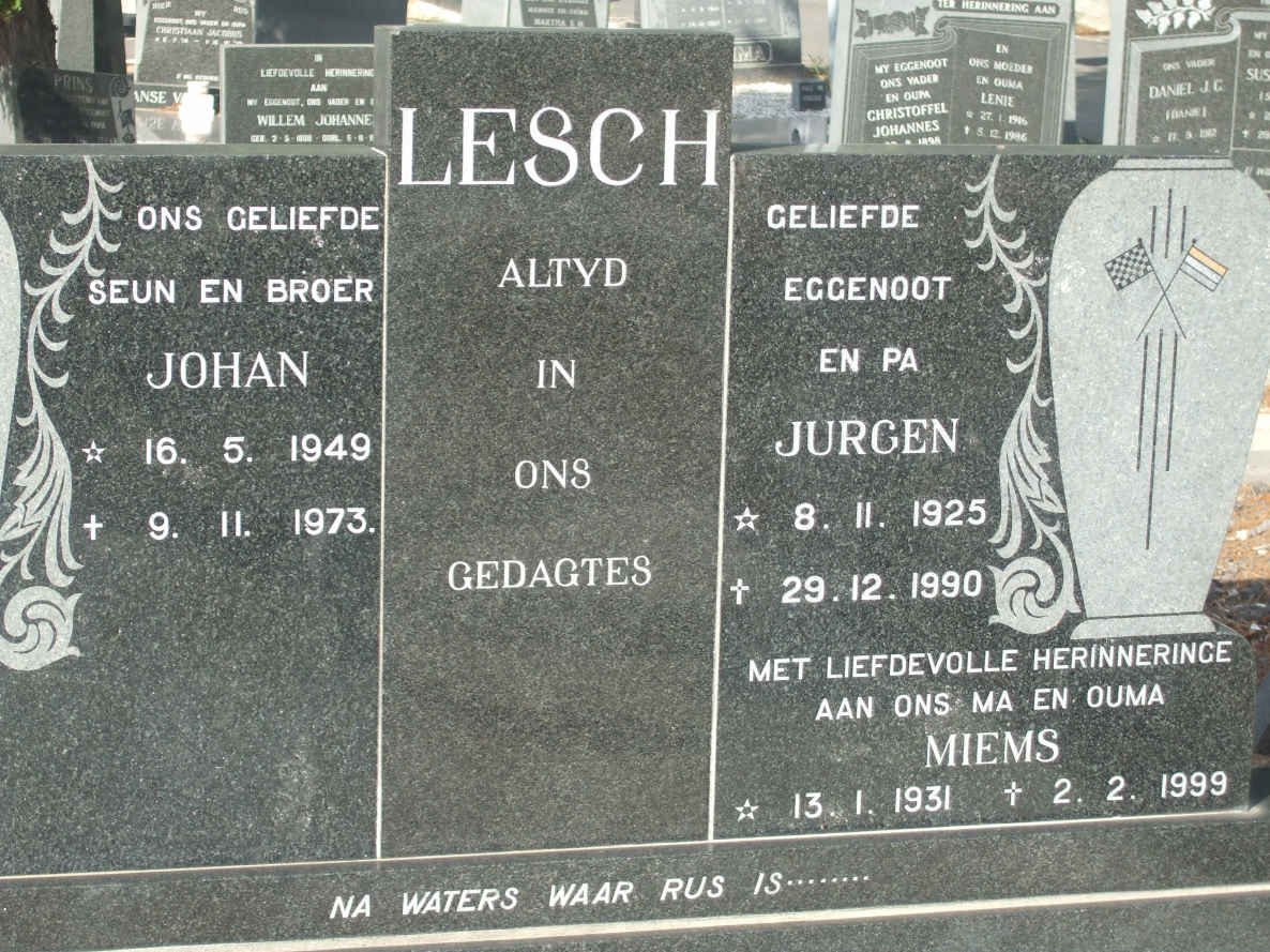 LESCH Johan 1949-1973 :: LESCH Jurgen 1925-1990 &amp; Miems 1931-1999