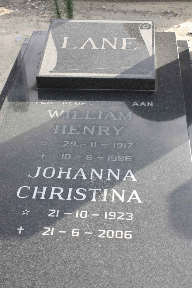 LANE William Henry 1917-1986 &amp; Johanna Christina 1923-2006