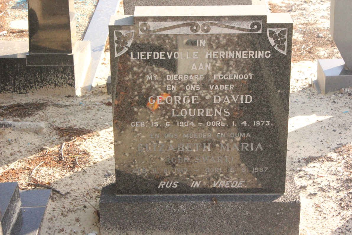 LOURENS George David 1904-1973 &amp; Elizabeth Maria SWART 1913-1987