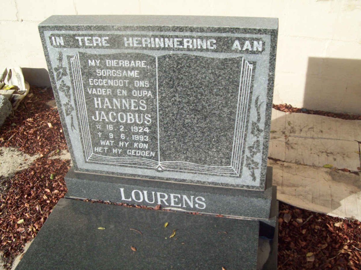 LOURENS Hannes Jacobus 1924-1993