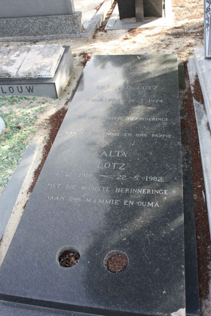 LOTZ Gerhard 1914-1974 &amp; Alta 1919-1982