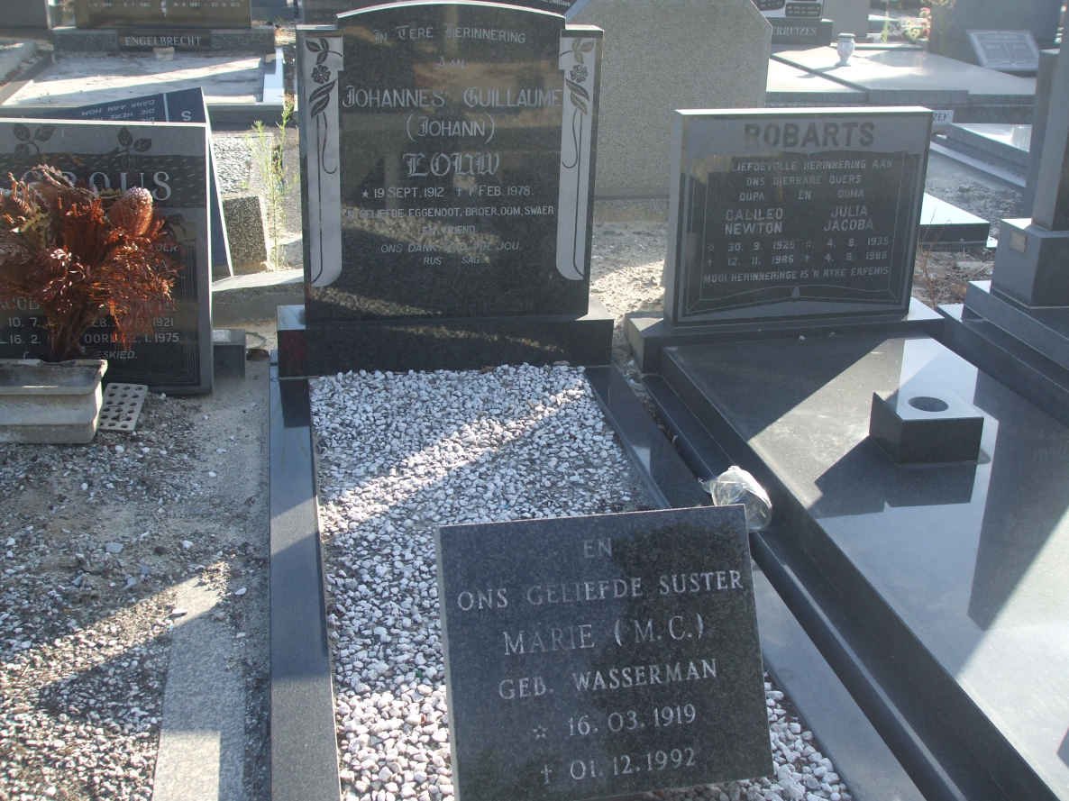 LOUW Johannes Guillaume 1912-1978 &amp; M.C. WASSERMAN 1919-1992