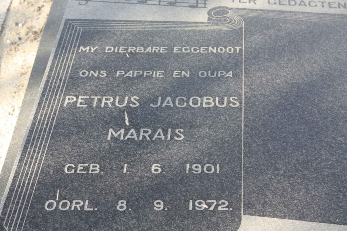 MARAIS Petrus Jacobus 1901-1972