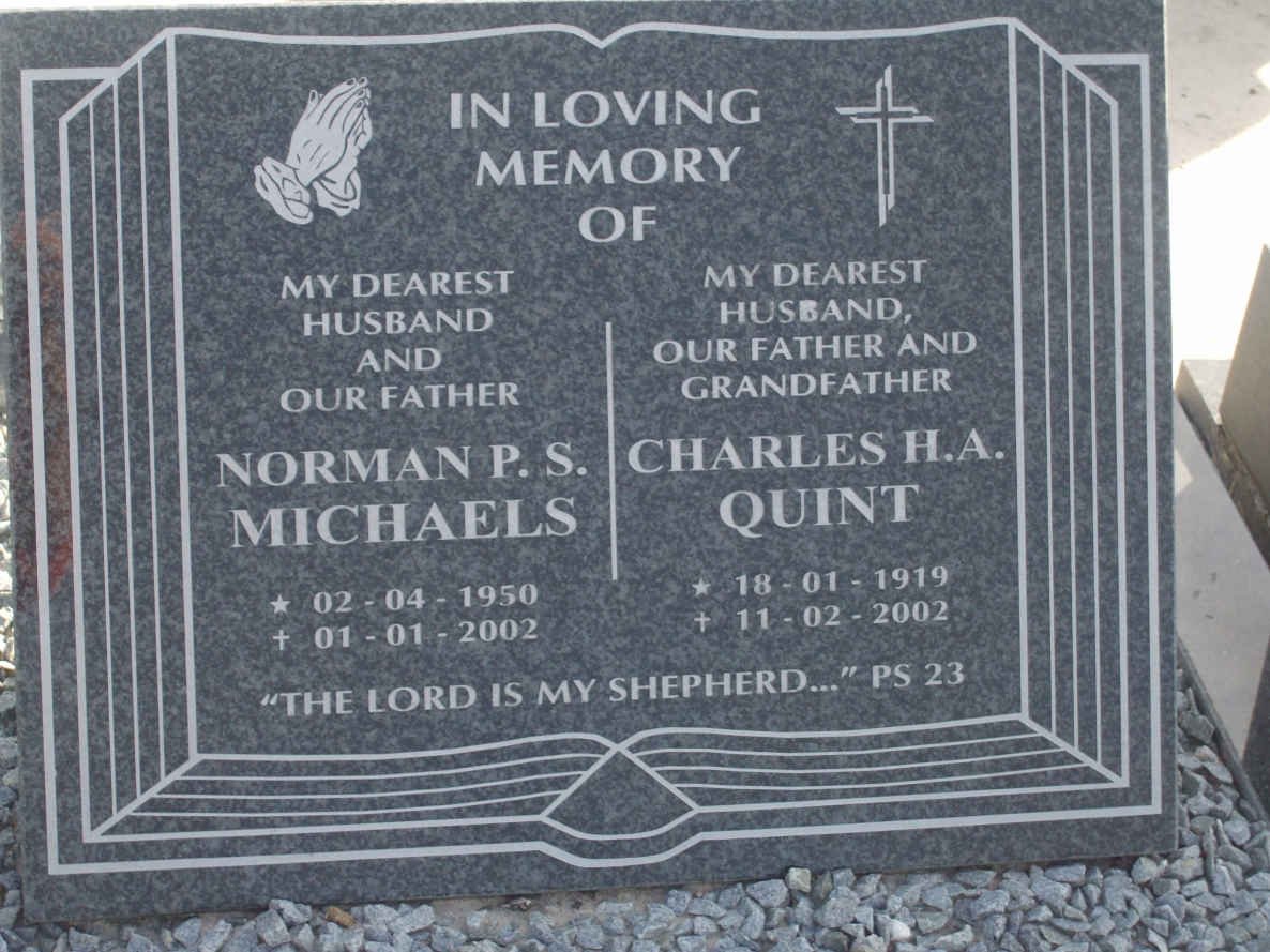 MICHAELS Norman P.S. 1950-2002 :: QUINT Charles H.A. 1919-2002