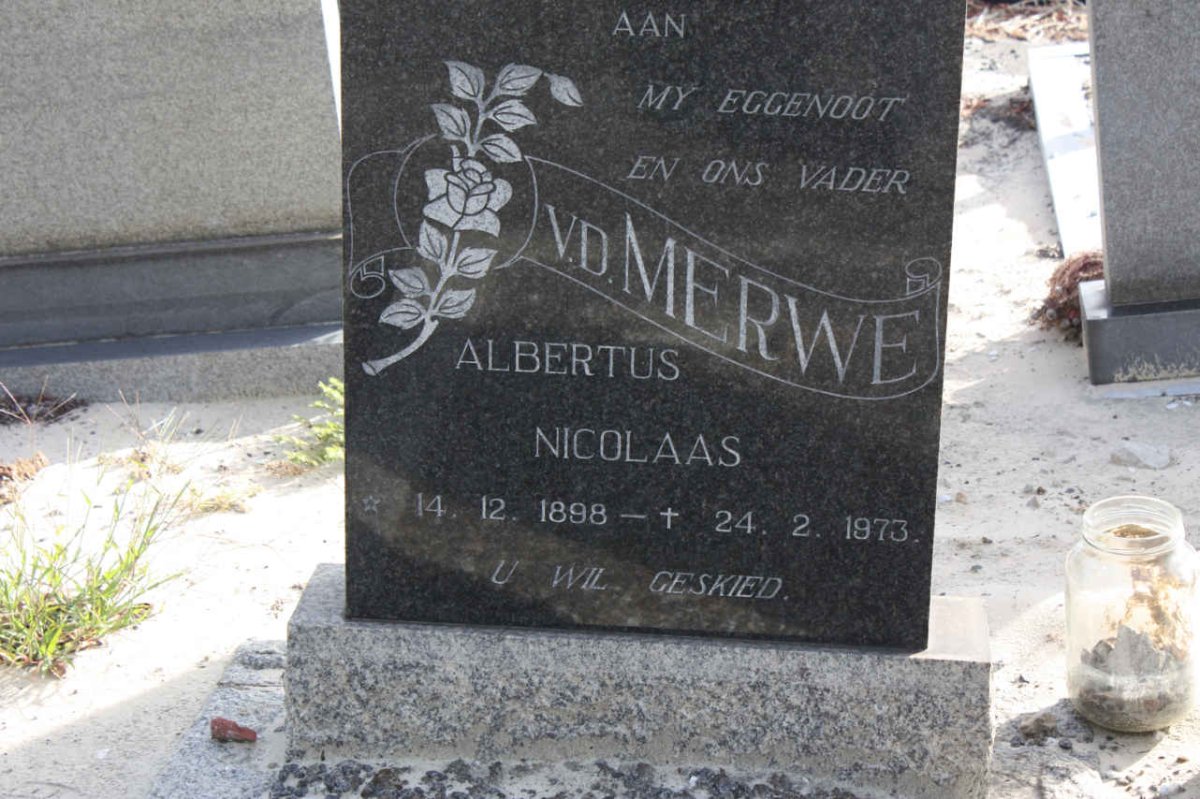 MERWE Albertus Nicolaas, v.d. 1898-1973