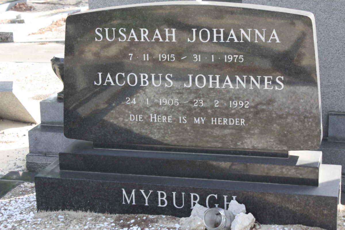 MYBURGH Jacobus Johannes 1905-1992 &amp; Susarah Johanna 1915-1975