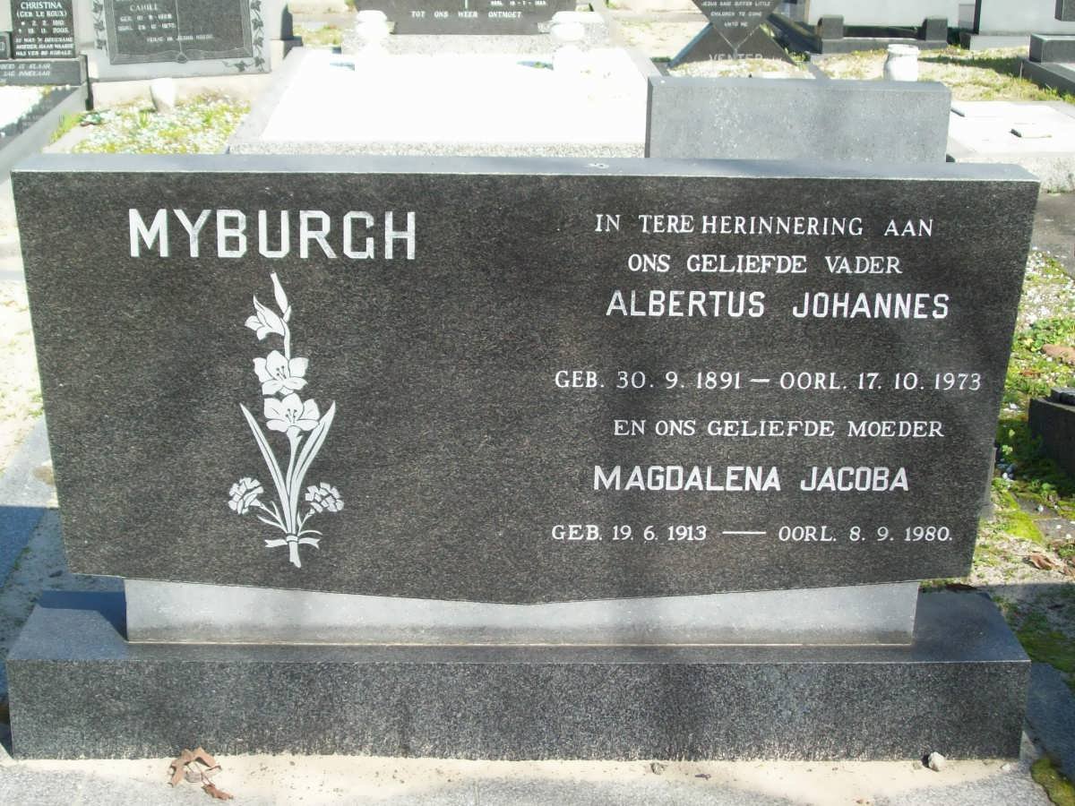 MYBURGH Albertus Johannes 1891-1973 &amp; Magdalena Jacoba 1913-1980