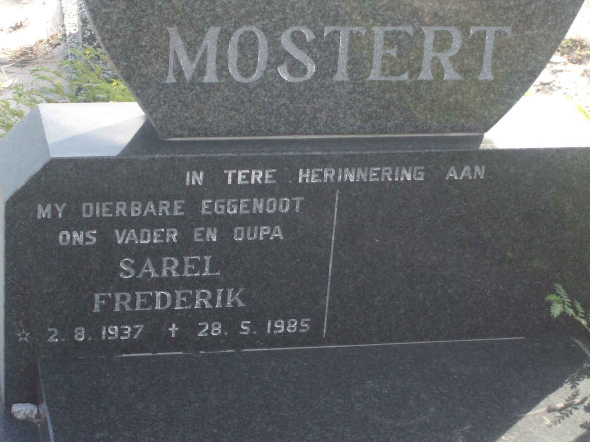 MOSTERT Sarel Frederik 1937-1985