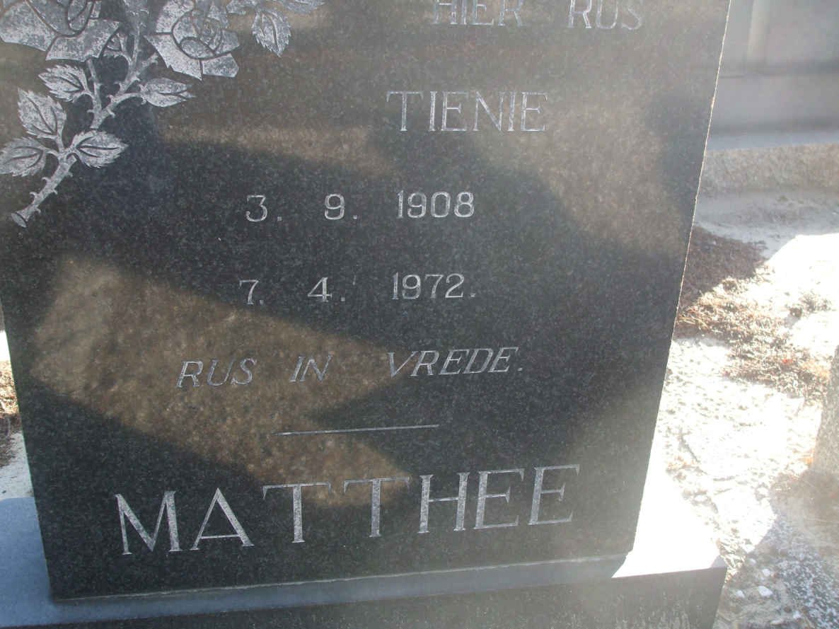 MATTHEE Tienie 1908-1972
