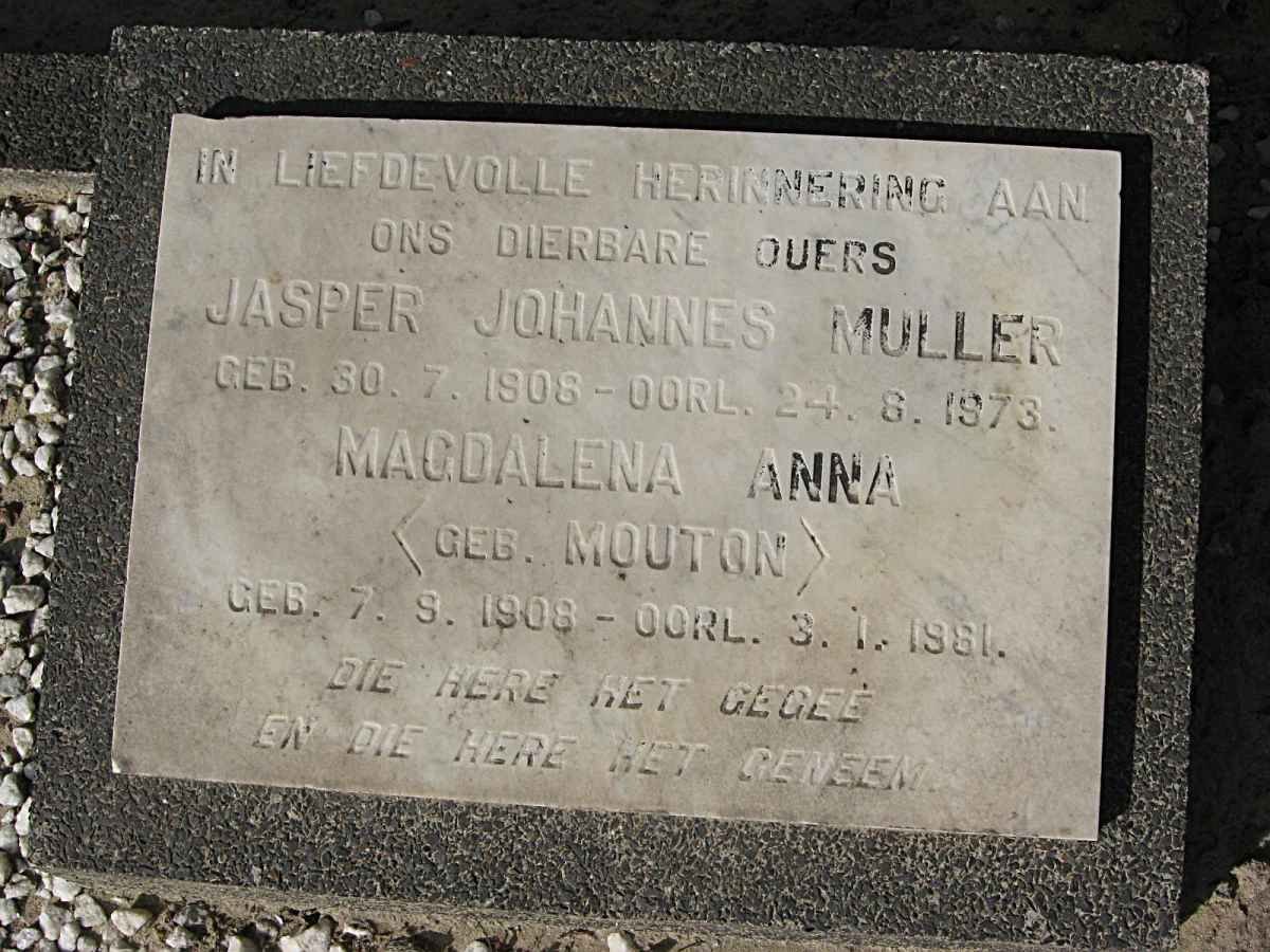 MULLER Jasper Johannes 1908-1973 &amp; Magdalena Anna MOUTON 1908-1981