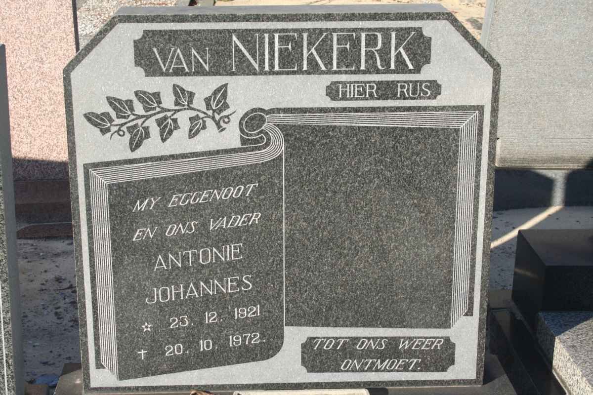 NIEKERK Antonie Johannes, van 1921-1972