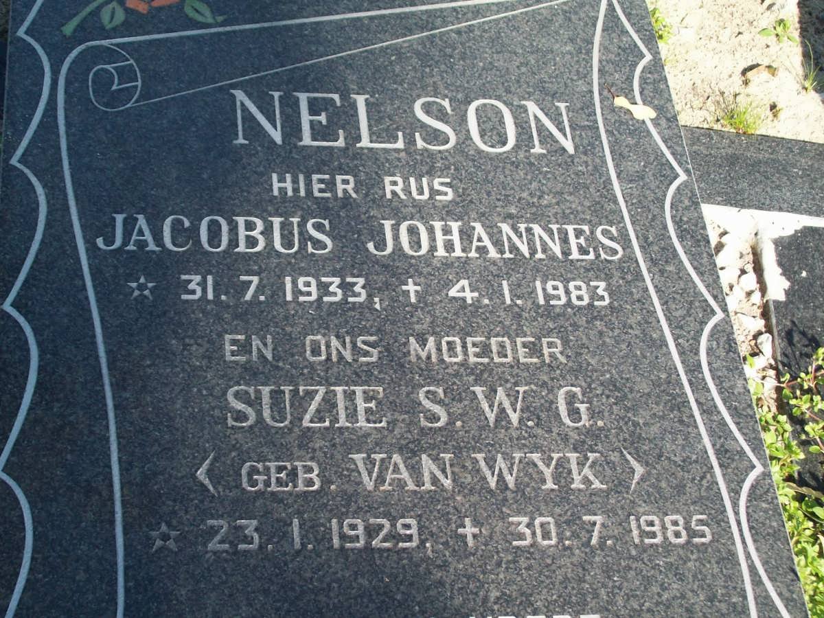 NELSON Jacobus Johannes 1933-1983 &amp; Suzie S.W.G. VAN WYK 1929-1985
