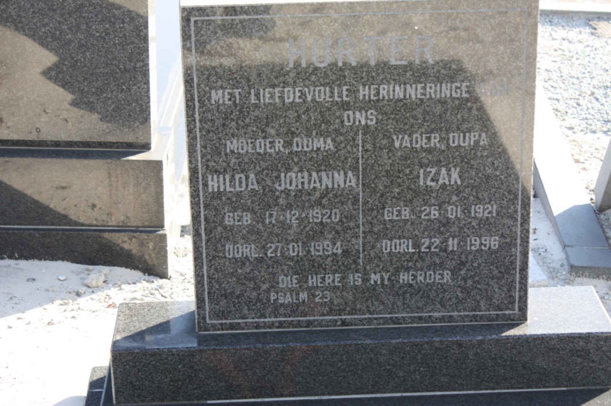 NORTIER Izak 1921-1996 &amp; Hilda Johanna 1920-1994