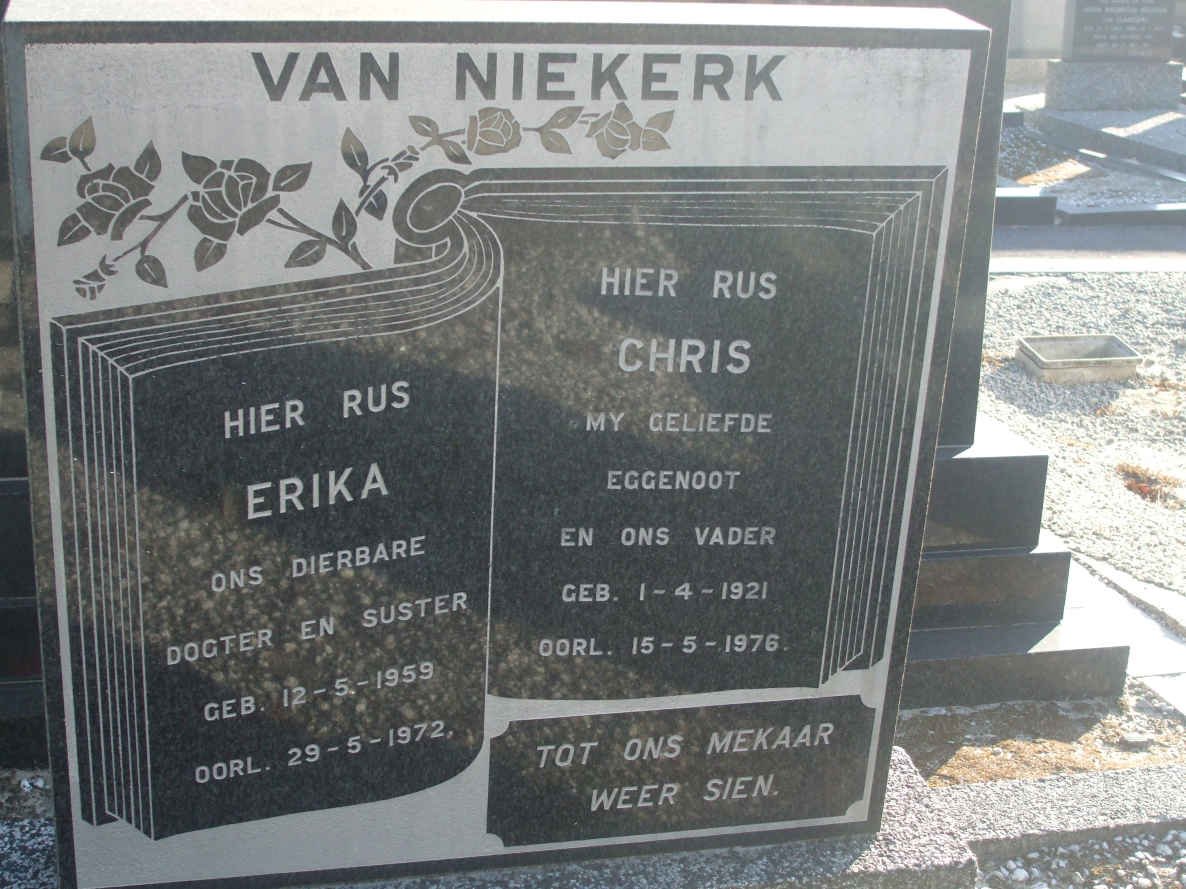 NIEKERK Chris, van 1921-1976 &amp; Erika 1959-1972