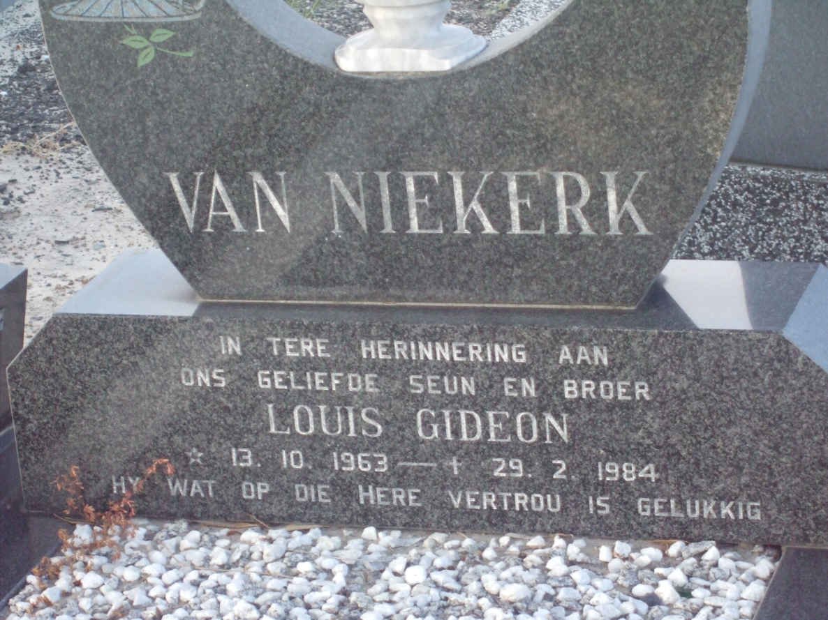 NIEKERK Louis Gideon, van 1963-1984