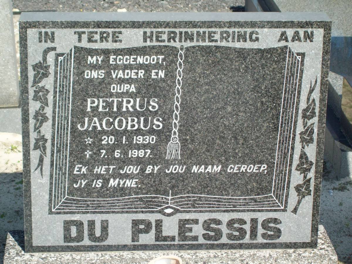 PLESSIS Petrus Jacobus, du 1930-1987