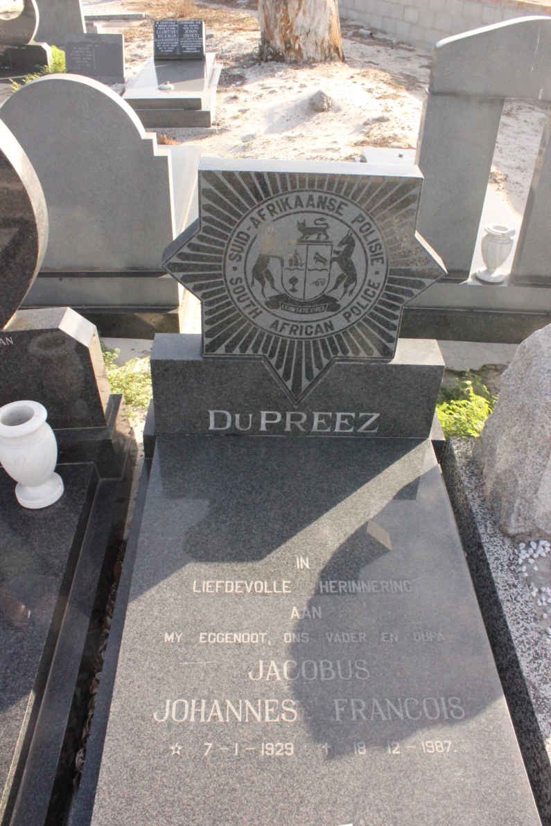 PREEZ Jacobus Johannes Francois, du 1929-1987