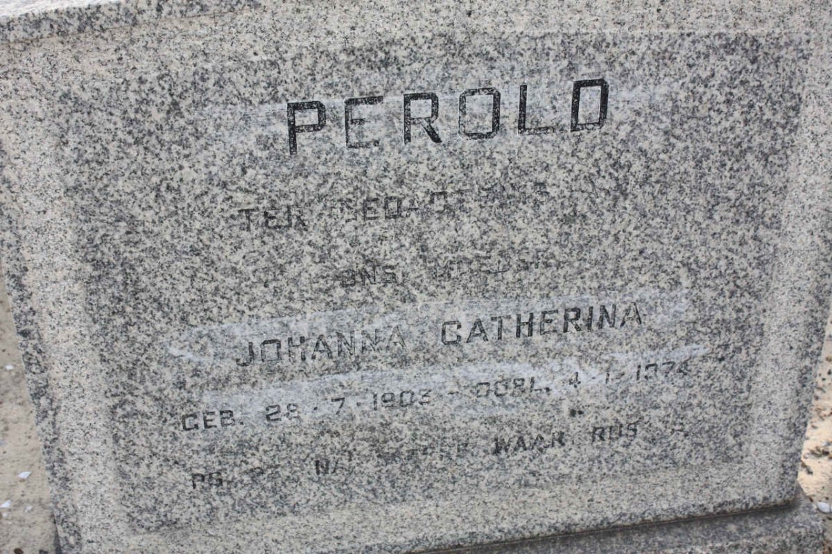 PEROLD Johanna Catherina 1903-1974