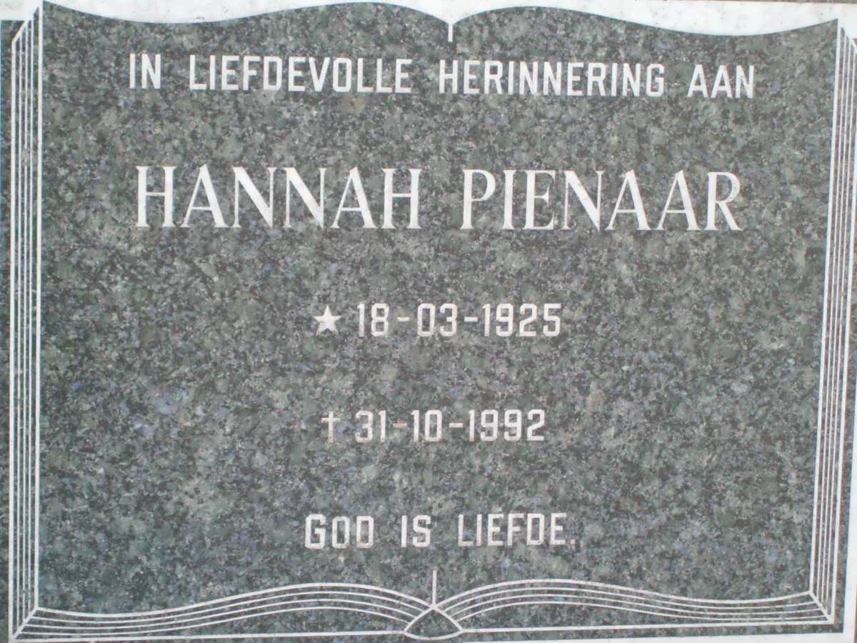 PIENAAR Hannah 1925-1992