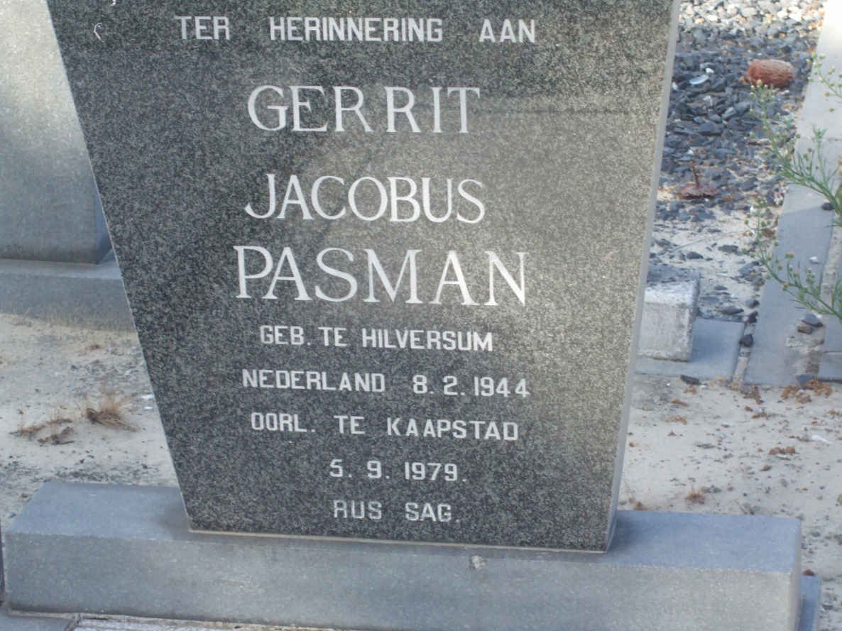 PASMAN Gerrit Jacobus 1944-1979
