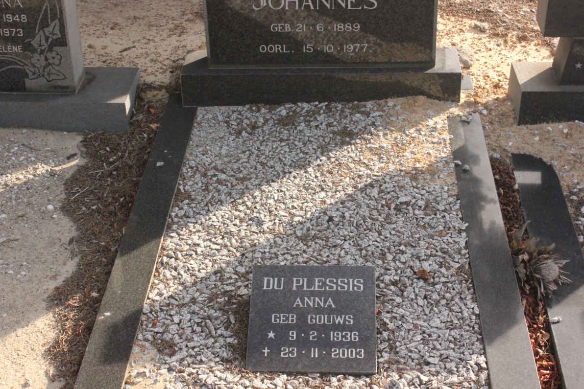 PLESSIS Anna, du nee GOUWS 1936-2003