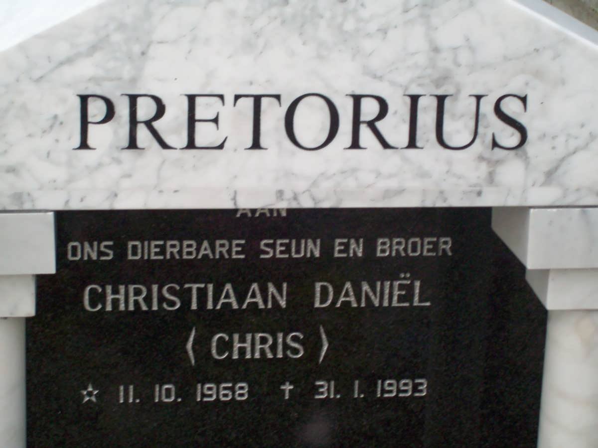 PRETORIUS Christiaan Daniel 1968-1993