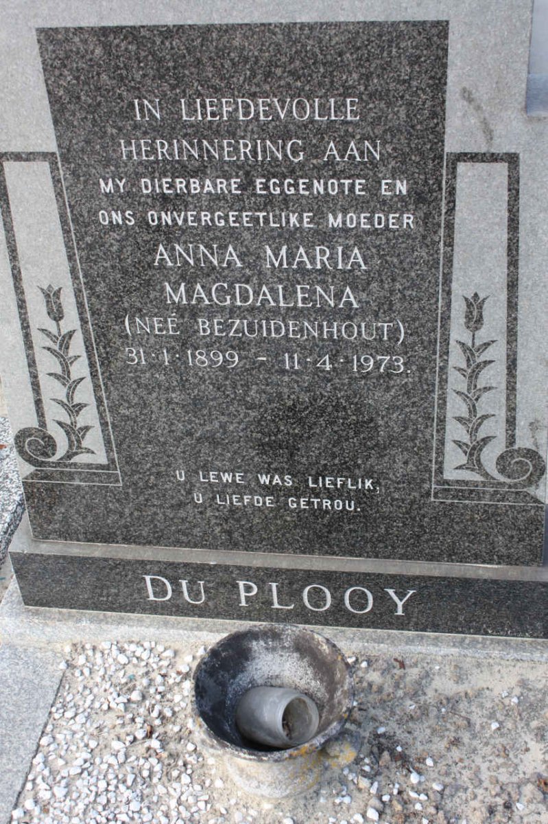 PLOOY Anna Maria Magdalena, du BEZUIDENHOUT 1899-1973