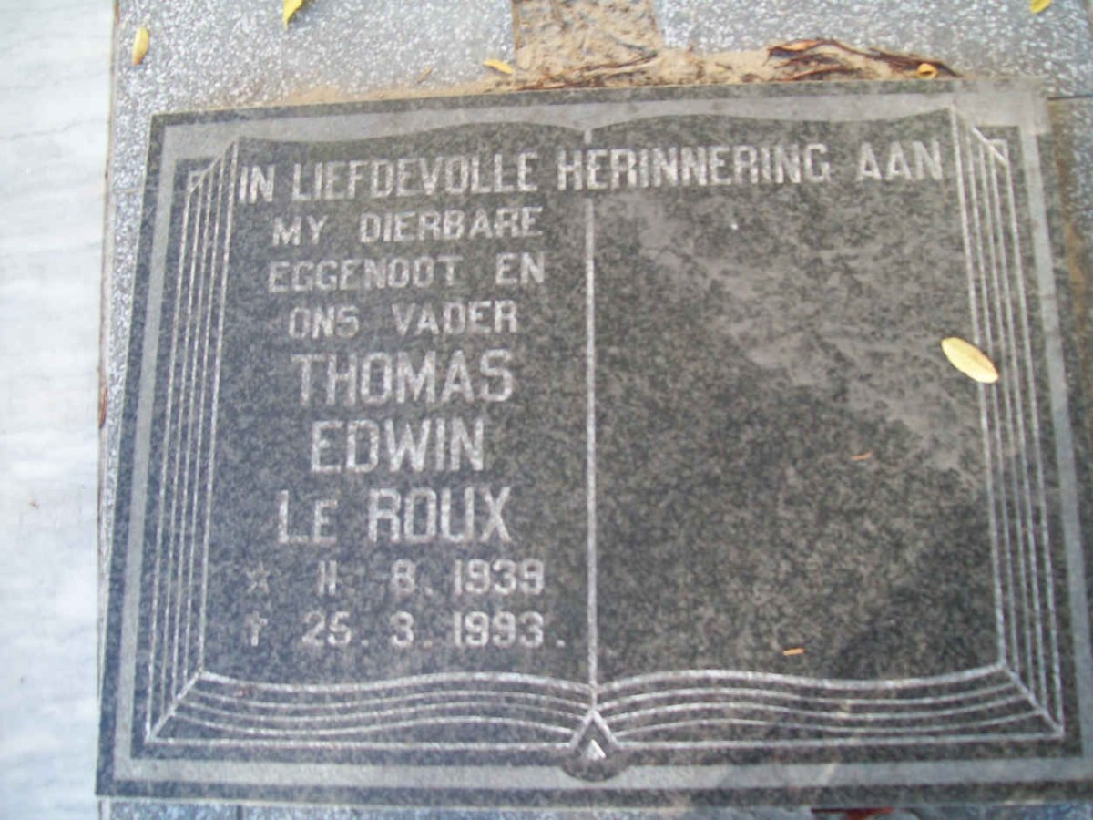 ROUX Thomas Edwin, le 1939-1993