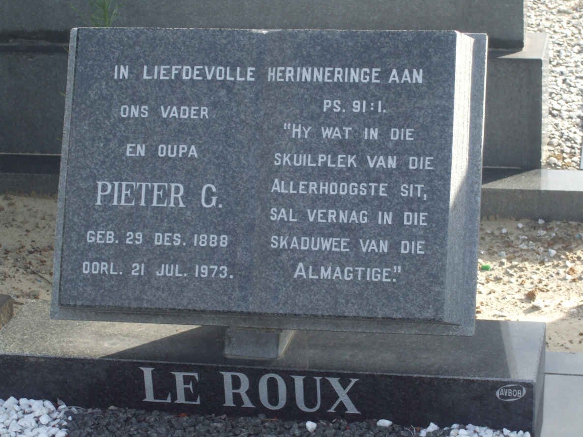 ROUX Pieter G., le 1888-1973