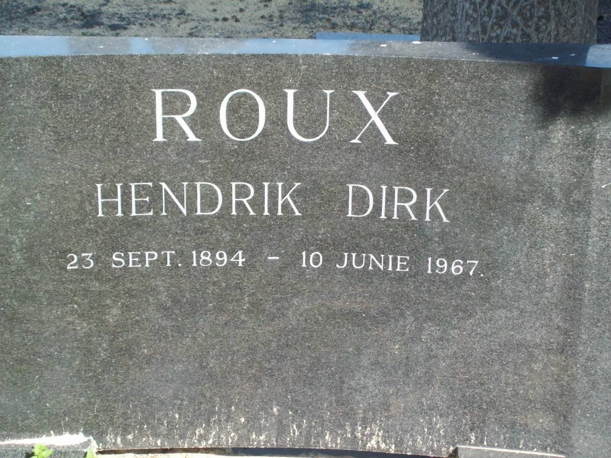 ROUX Hendrik Dirk 1894-1967