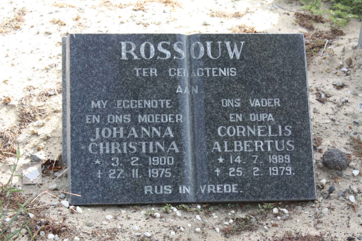 ROSSOUW Cornelis Albertus 1889- 1979 &amp; Johanna Christina 1900-1975